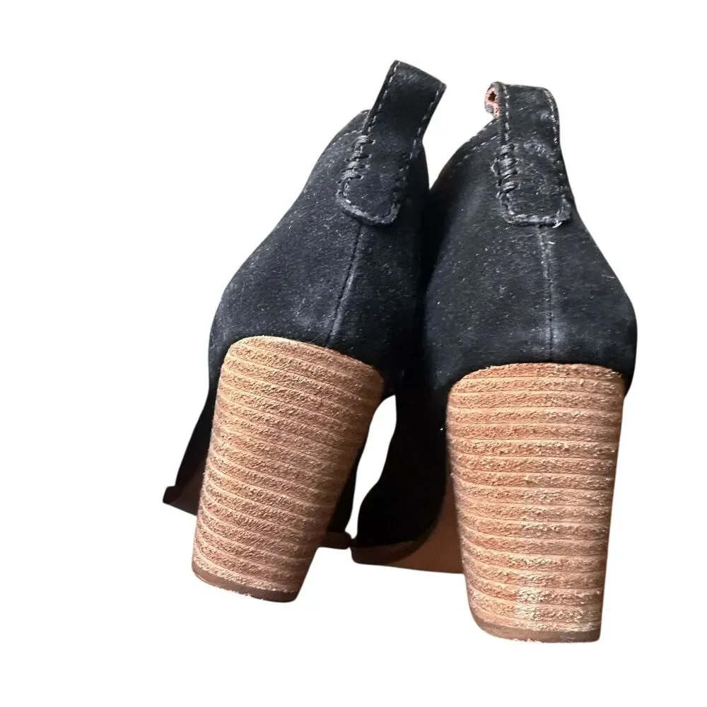 JEFFREY CAMPBELL Rosalee Suede Ankle Booties Black Sz‎ 7